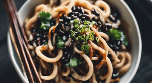 Black Bean Garlic Udon Noodles