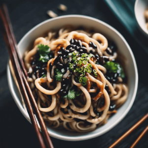 Black Bean Garlic Udon Noodles