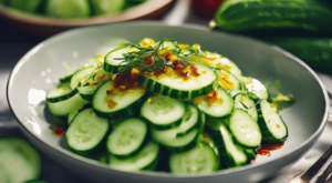 Chili Oil Dressed Cucumber Salad