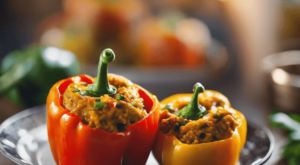 Coconut Curry Stuffed Bell Peppers