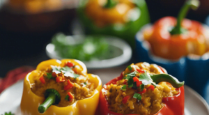 Coconut-Curry Stuffed Bell Peppers