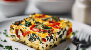 Roasted Red Pepper and Goat Cheese Frittata