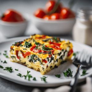 Roasted Red Pepper and Goat Cheese Frittata