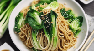 Spicy Garlic Noodles with Bok Choy
