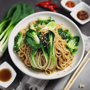 Spicy Garlic Noodles with Bok Choy