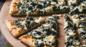 Spinach and Artichoke Pizza with Cauliflower Crust