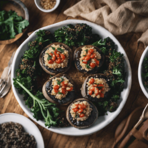 Stuffed Portobello Mushrooms with Quinoa and Kale