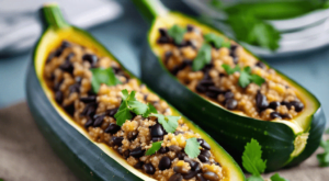 Stuffed Zucchini Boats with Quinoa and Black Beans