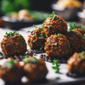Vegan Lentil and Mushroom Meatballs